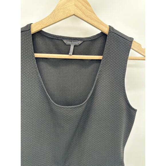 Daisy Fuentes Solid Black Scoop Neck Sleeveless Peplum Top Women's Size Small S - Picture 3 of 6